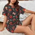 thumbnail image 4 of Fotbe coffee mug cup Print Pajama Set for Women 2 Piece Loungewear Short Sleeve Tops and Shorts Set Soft Sleepwear-X-Large, 4 of 7