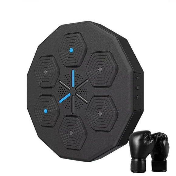 Machine de Boxe Musicale pour la Maison, Montage Mural, Électronique, Mise au Point Intelligente, Entraînement d'Agilité, Cible Murale de Boxe Numérique, Tampons de Frappe et Gants