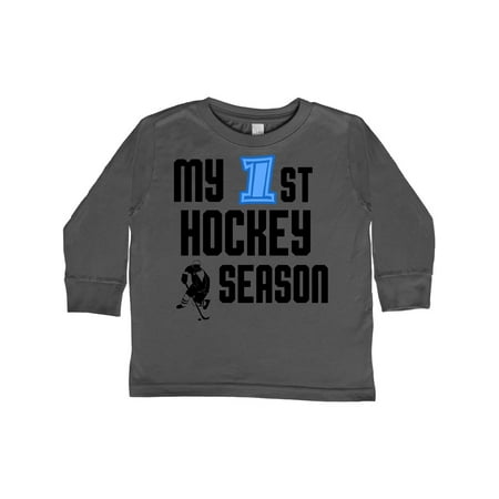 

Inktastic my 1st hockey season Gift Toddler Boy Girl Long Sleeve T-Shirt
