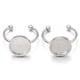 thumbnail image 3 of 5 uds anillos de acero inoxidable Base para hacer joyas bandeja redonda Plata 8mm, 3 of 6