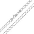 thumbnail image 1 of Solid Sterling Silver Figaro Link Diamond-Cut Pave .925 ITProLux Necklace Chains 3MM - 10.5MM, 16" - 30", Silver Chain for Men & Women, Made In Italy, Next Level Jewelry, 1 of 4