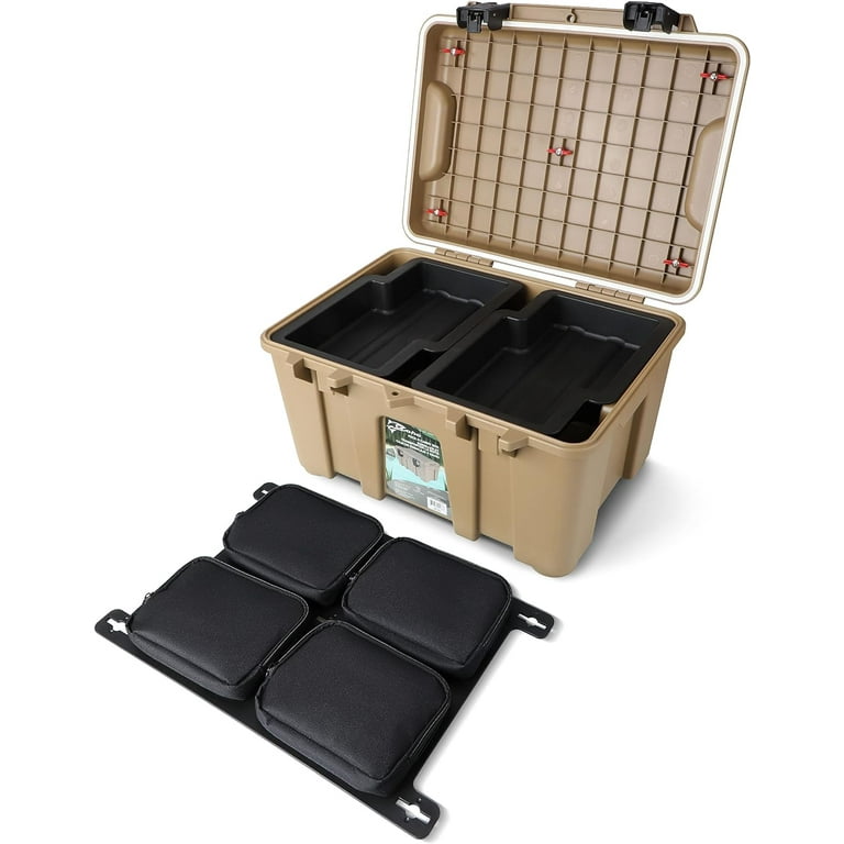 coho tackle box COHO 27L IP67 Waterproof Pack and Carry Box, Waterproof Hard Case with  Heavy duty latches and Removeable lid storage-Yellow
