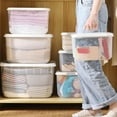 thumbnail image 4 of OUSITAID Storage Box with Detachable Lid  Transparent Handle  Multifunctional Plastic  Portable Clothes Toys Sorting Box  Household Supplies, 4 of 8