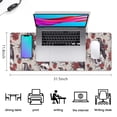 thumbnail image 5 of Long Mouse Pads for Desk,Beige Skull Crow Flower Pattern Desk Mats on Top Of Desks, Desk Mouse Pad Extra Large with 3mm Non-Slip Base and Stitched Edge for Gaming,Office,Work,Home 31.5"x11.8", 5 of 6