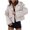 White, variant on Fleece Jackets for Women Long Sleeve Open Front Wool Blend Cropped Outwear Trendy Warm Winter Coats