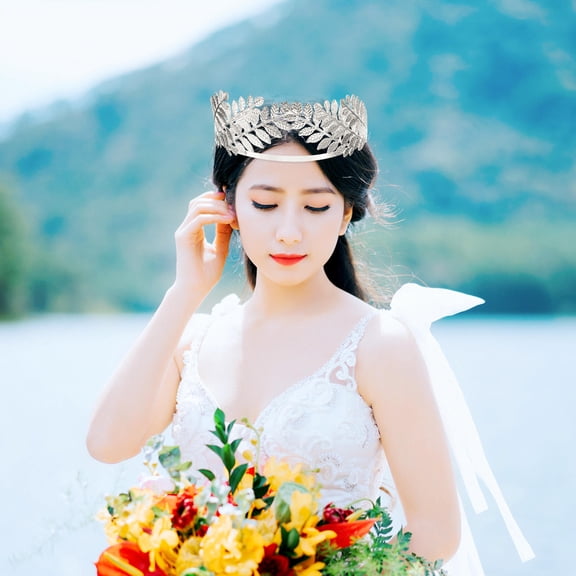 DEEPCRAFF Baroque Design Crown Hair Hoop Wedding Headpiece for Brides 1Pack