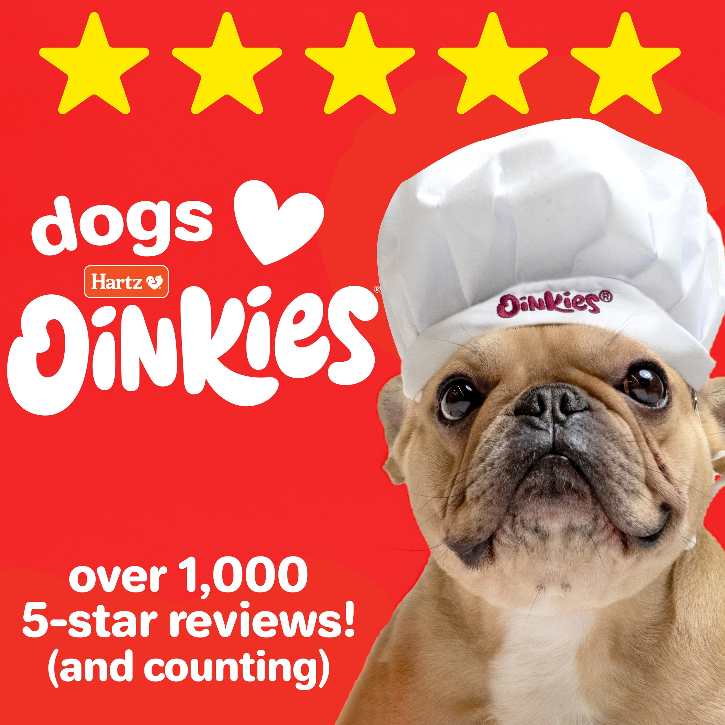 Hartz Oinkies Bacon Wrapped Twists, Real Meaty Dog Chews with 100% Real Bacon, 5.2 oz Bag, 14ct