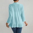 thumbnail image 4 of Women's Solid Eyelet Smocked 3/4 Sleeve Hollow Casual Loose Cardigan Tops, 4 of 7
