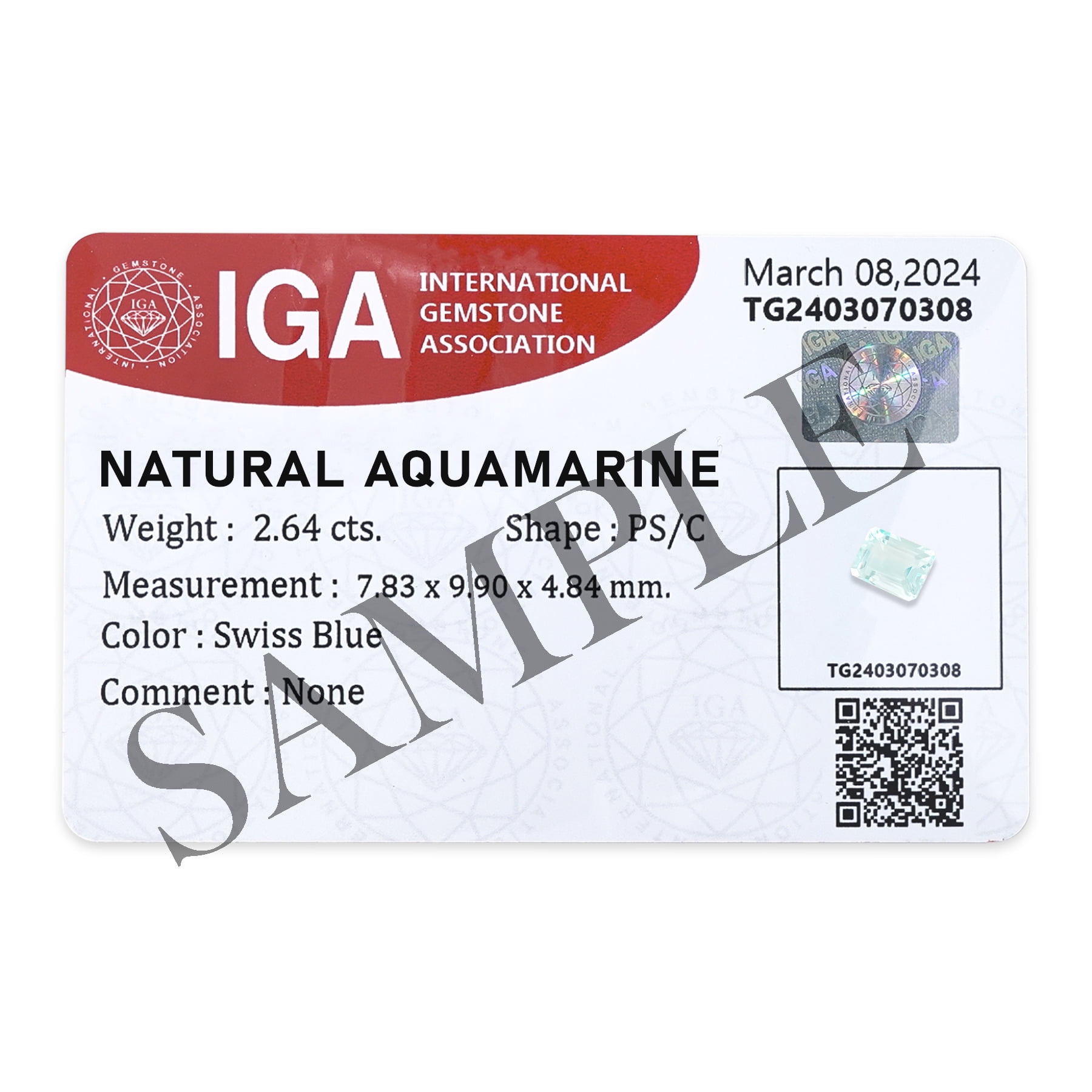 Certified Natural 1.25 Carat Aquamarine Emerald Shape Step Cut 8x6 mm Loose Gemstone March Birthstone