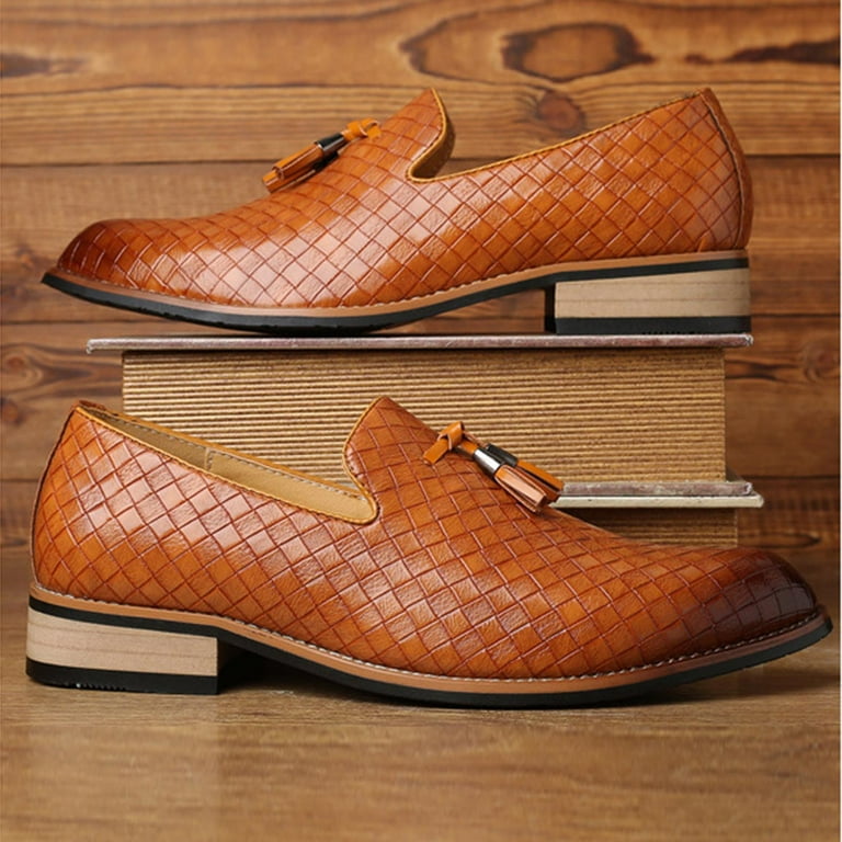 Classic Tan Leather Loafers Woven Detail Slip-On‎ Comfort Dress Shoes Gold Cup™ Woven Penny Loafer Tan | Sperry main image 4