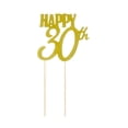 thumbnail image 2 of Decoración para tarta de con dorada 10  degree 20  degree 30  degree 40  degree 50  degree 60  degree 70  degree 80  degree Macarena adorno para pastel de cumpleaños feliz, 2 of 6