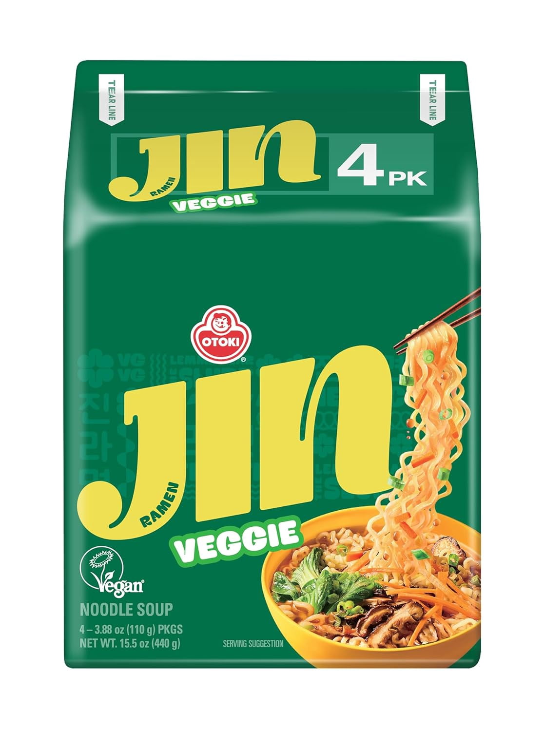 omaisan⚘⠜ OTOKI Jin Ramen Mild Spicy Flavor, 4.23oz Pack, 18 Count, Beef