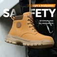 thumbnail image 5 of Dakaela Work Boots for Men Casual Motorcycle Combat Ankle Dress Booties High Top Casual Sneakers Yellow 11.5, 5 of 9