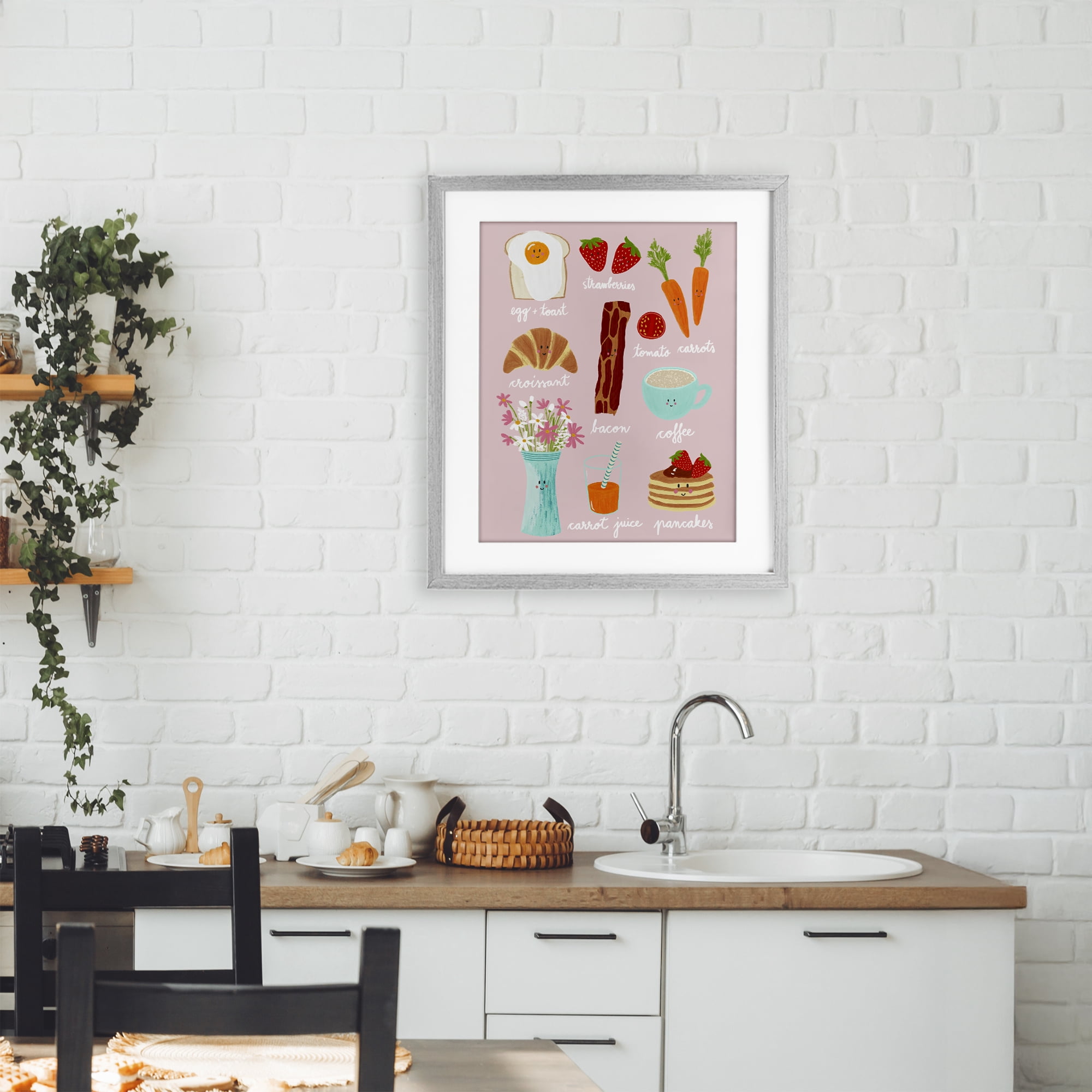 Stupell Industries Lush Summer Breakfast Gray Framed Print Under Glass, design by Metka Hiti