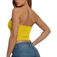 thumbnail image 3 of idosla Womens Tube Top Summer Going Out Tops Strapless Y2K Bandeau Spring Fitted Shirts Beach Vacation Clothes (Yellow, S), 3 of 6