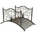 thumbnail image 2 of Outsunny 4’ Metal Arch Backyard Garden Bridge with Safety Siderails, Delicate Scrollwork, & Easy Assembly, Black Bronze, 2 of 9
