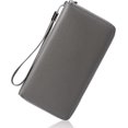 thumbnail image 2 of Bolsa de herramientas Cartera de mujer Gris oscuro Bloqueo Rfid Cremallera de cuero alrededor de la cartera Monedero largo de gran capacidad Bolsa de pulsera para tarjetas de crédito, 2 of 5