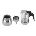 thumbnail image 2 of Olla Moka con tapa de vidrio, estufa eléctrica, olla Moka con base de acero inoxidable, cafetera clásica, 6 tazas, 2 of 10