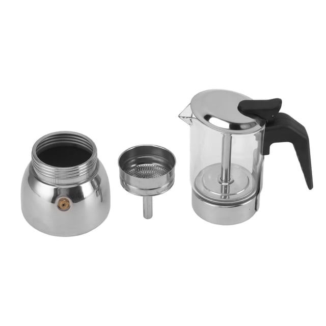 Cafetière Moka Électrique avec Base en Acier Inoxydable pour Amateurs de Café Italien