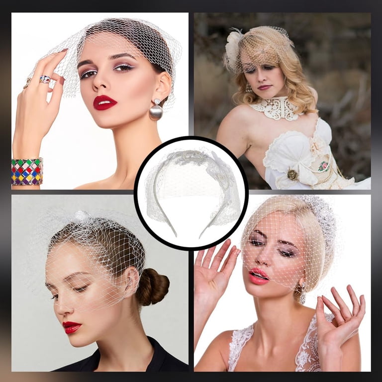 1 Pc White Mesh Lace Headband Tea Party Flower Fascinator  display picture 2