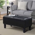 thumbnail image 6 of Convenience Concepts Designs4Comfort Brentwood Storage Ottoman with Reversible Trays, Black Faux Leather, 6 of 10