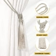thumbnail image 3 of Uxcell Sujetadores de Cortina, Paquete de 2 Sujetadores de Cortina Elegantes Hechos a Mano con Clips Decorativos de Borlas, Beige, 3 of 7