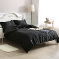 thumbnail image 3 of AMERTEER Full Satin Silk Duvet Cover Sets Soft Luxury Silky 4 Piece Comforter Cover All Season Shiny Vibrant Bedding Set White M, 3 of 11