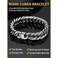 thumbnail image 4 of Metaljc Stainless Steel Chain Wrist Cuban Link Bracelet for Men Women,Width 8/12/17mm, 7.5"/8.3"/9", 4 of 5
