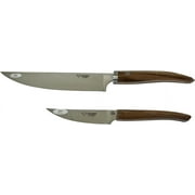Laguiole en Aubrac Cuisine Gourmet Stainless Fully Forged Steel Made In France Essential 2-Piece Premium Kitchen Knife Set With Walnut Wood Handles, 8-Chef Knife And 4-in Paring Knife