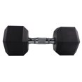 thumbnail image 2 of GoZone Rubber-Coated Hex Dumbbell – Black/Chrome, 2 of 4