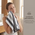thumbnail image 2 of Unique Bargains 13 x 13 Inches Striped Cotton Showering Bathroom Washcloths Grey 6pk, 2 of 6