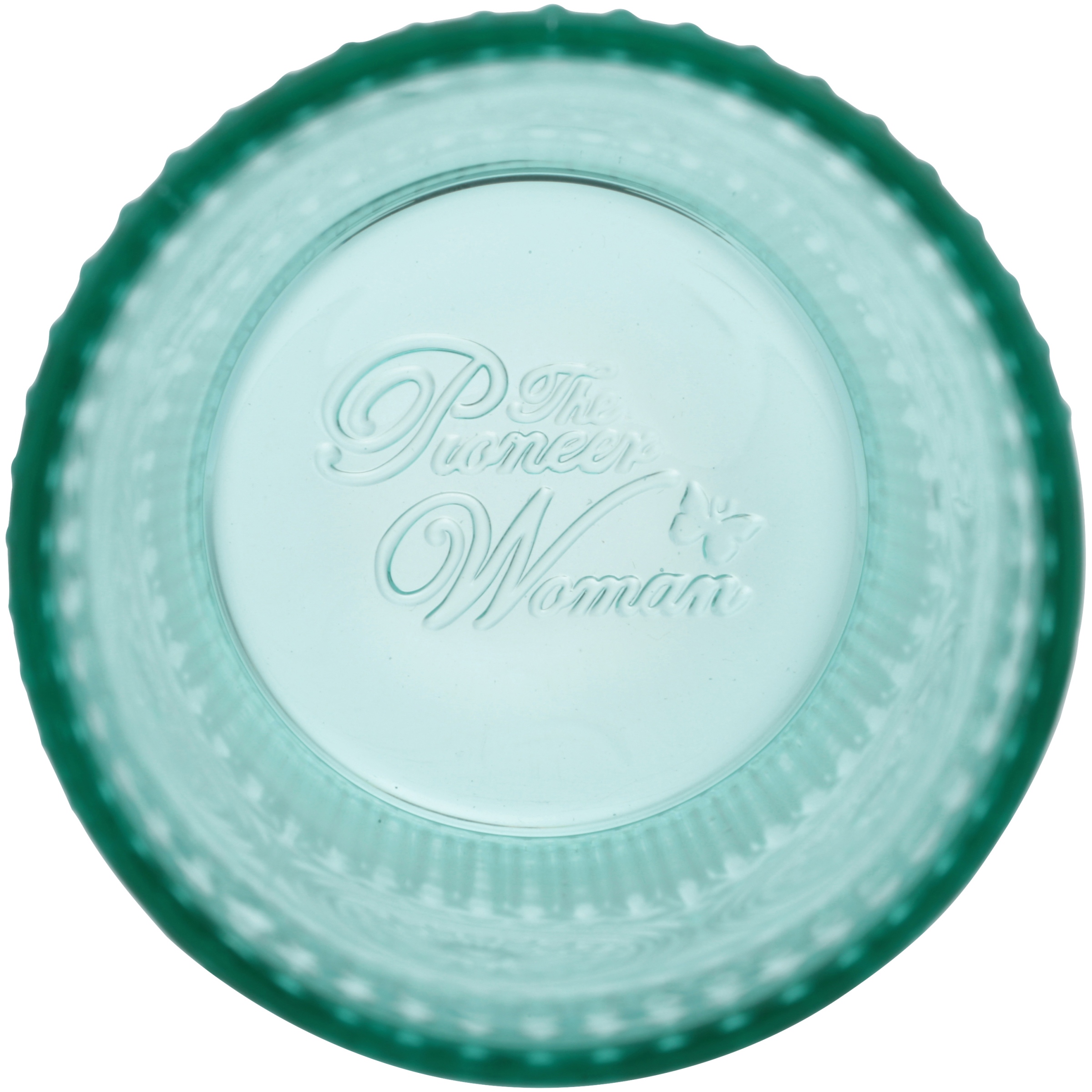 The Pioneer Woman Adeline 16-Ounce Teal Emboss Glass Tumblers, Set of 4 - image 3 of 5