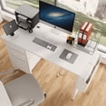 thumbnail image 5 of 47.3"office desk with power outlet,3 drawers,Side Pocket, Study Desk Easy to Assemble,Frame stability Reversible for home desk, company computer desk, game table,Vanity table, white, 5 of 11