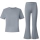 thumbnail image 3 of Camisas de Manga Larga de Niños Tamaño 12-14 Juventud Color Sólido Manga Corta Superior Y Pantalones Largos de Dos Piezas Conjunto de Niños de Vestir Casual, 3 of 6