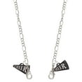 thumbnail image 1 of Acrylic 3/4" Black Cheer Megaphone Silvertone Face Mask Necklace, 1 of 2