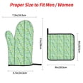 thumbnail image 4 of YFYANG Ensembles de Mitaines de Four et Supports de Casseroles 4 Pcs, Antidérapant Résistant à la Chaleur Vert Géométrie Abstraite Gant de Cuisine Tapis de Casserole pour Cuisson et Pâtisserie, 4 of 8