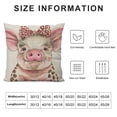 thumbnail image 5 of Qinduosi Pig Pillows Decorative Pillow Case Farm Animal Funny Cute Wearing Throw Pillow Cover Square Cushion Accent Linen Home Inch Pink, 5 of 5