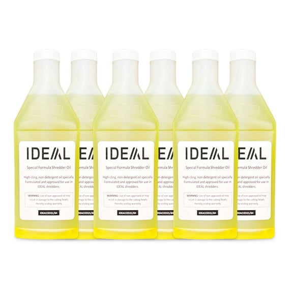 ideal Special High-Cling Lubricating Oil for ideal Shredders, Non-Toxic, Non-Detergent, Extend Life of Your ideal Shredder (6 Count 1 Quart Bottle)