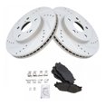 thumbnail image 2 of Geelife Front Performance Brake Rotor Drilled Slotted & Ceramic Pad Kit, 2 of 6
