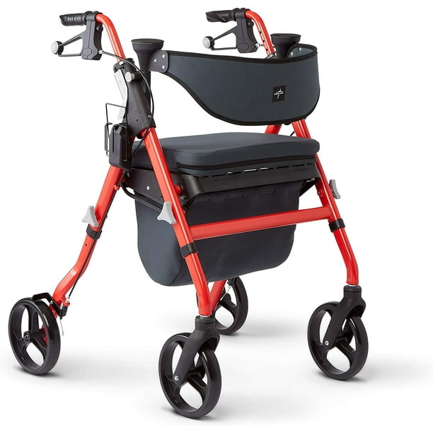 Medline Empower Rollator With Microban, Folding Rolling Walker, 8