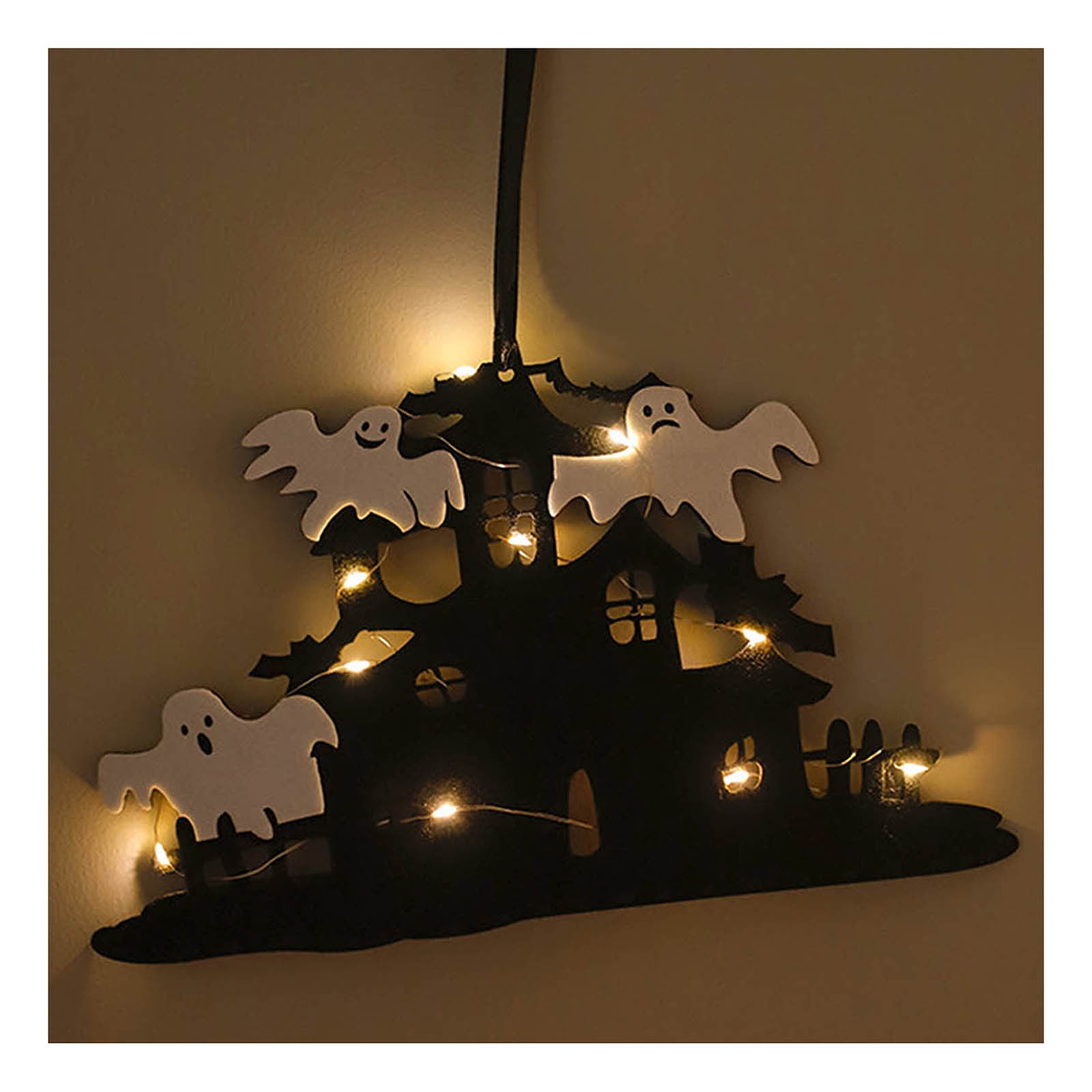 Halloween Lights Halloween Wrought Iron Ghost Face Battery Light Skull