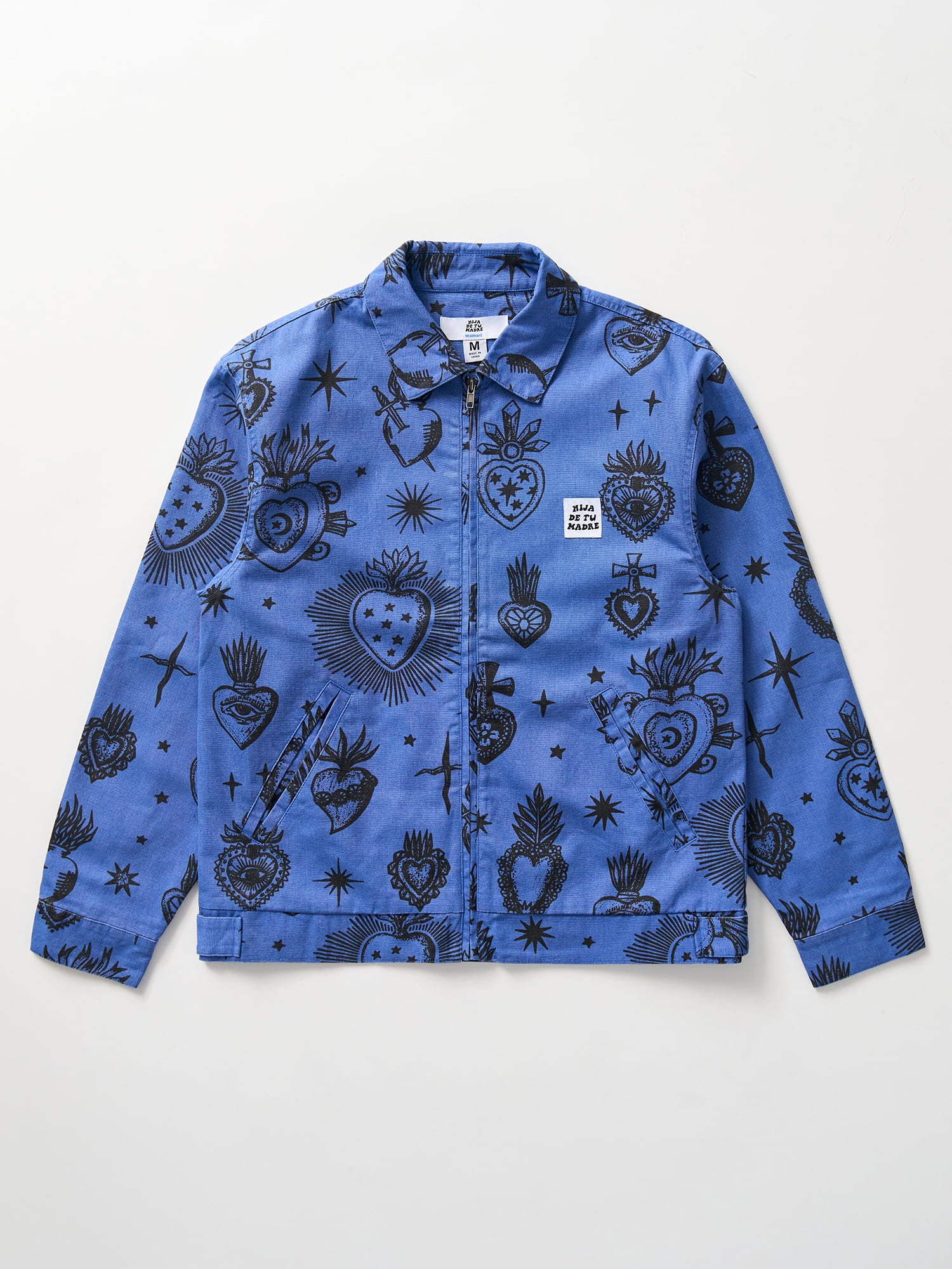 Hija De Tu Madre, Unisex Graphic Zip-Up Jacket, Sacred Heart, Sizes XS-3XL
