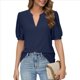 thumbnail image 1 of Camisas de Corta Abullonadas de Verano Azul Marino XL, 1 of 8