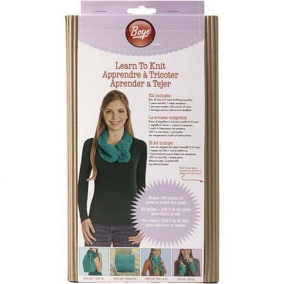 Boye® Learn To Knit Knit Yarn Kit