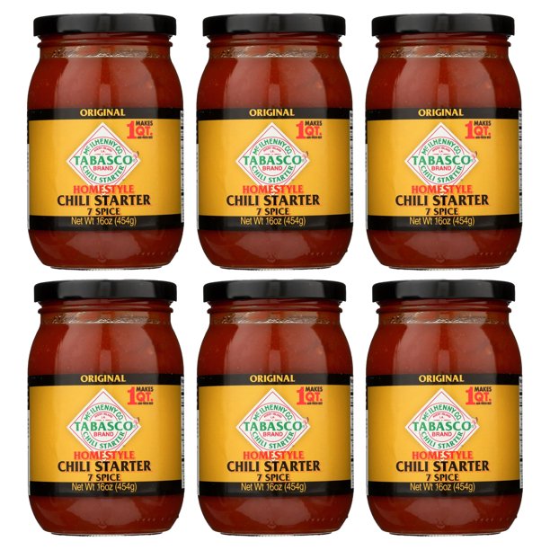 (6 pack) Tabasco Homestyle Chili Starter, 16 oz