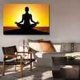 thumbnail image 6 of Yoga Meditation in Lotus Pose Under Golden Sky at Sunset Canvas Poster Bedroom Decor Sports Landscape Office Room Decor Gift,Frame-style,12x18inch(30x45cm), 6 of 8