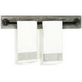 thumbnail image 7 of Wall Mounted Black Pipe Towel Bar with Torched Brown Wood, MyGift 27 inch Bathroom Sink Rack, 7 of 7