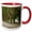 Red/White, variant on 3drose, Portugal, Ponte De Lima. Tree-lined Walkway Along the Lima River., 11oz Two-tone Green Mug