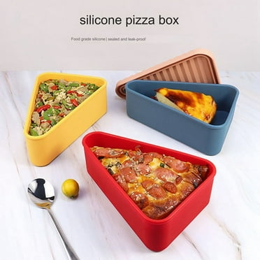 Pizza Leftover Storage Container,Reusable Pizza Slicone Container,Silicone Food Container,A