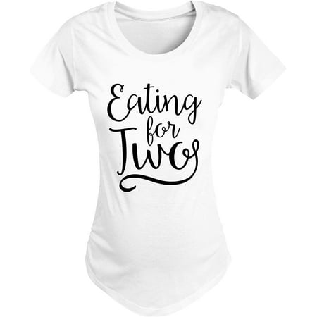 

Eating for Two Script Black - Maternity Scoop Neck T-Shirt